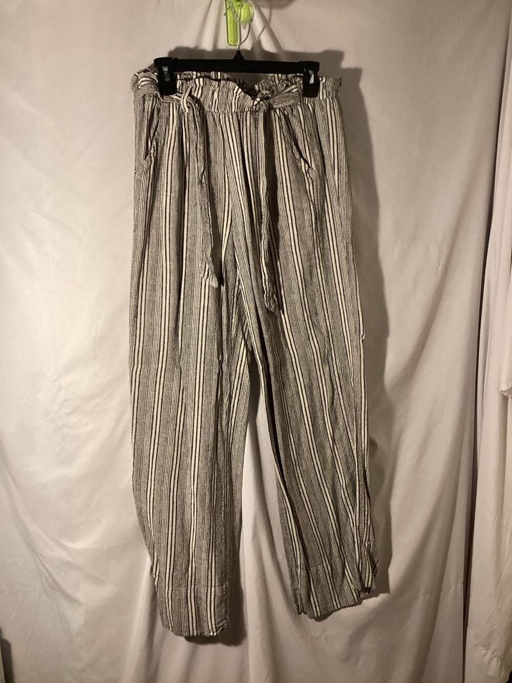 SO Goods for Life High Rise Wide Leg Striped Tie-Waist Pants